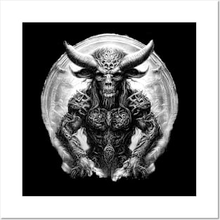 Minotaur black and white Posters and Art